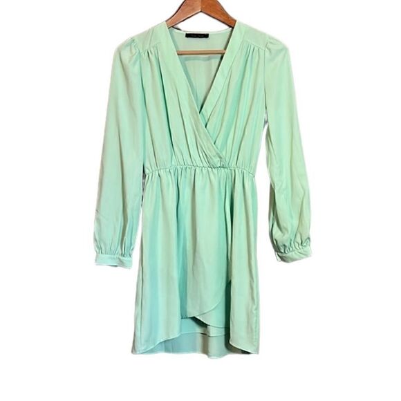 3 for $30! Mint Honey Punch Faux Wrap Dress - Picture 1 of 7